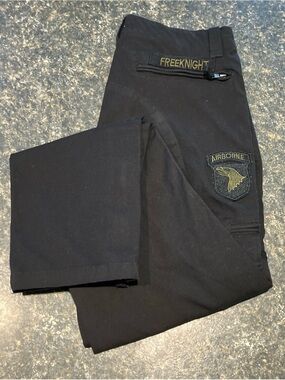 FREE KNIGHT Men's Black Tactical Pants - Airborne Patch 31x30
